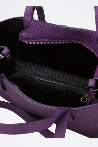 Cabas et pochette en cuir de veau - Violet