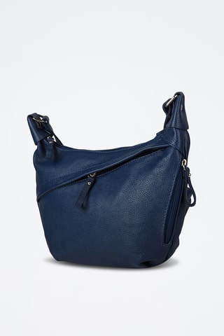 Sac porté épaule en cuir de veau - Bleu marine