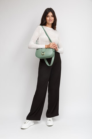 Sac porté épaule en cuir de veau - Vert