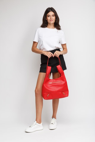 Sac à main en cuir de veau - Rouge