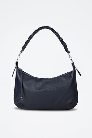 Sac porté épaule en cuir de veau - Bleu
