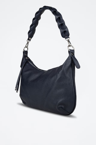 Sac porté épaule en cuir de veau - Bleu