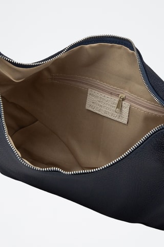 Sac porté épaule en cuir de veau - Bleu