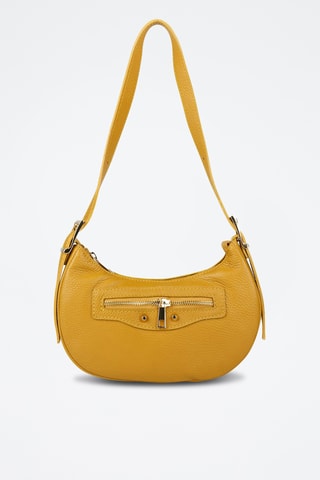 Sac porté épaule en cuir de veau - Jaune