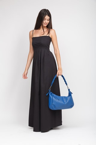 Sac porté épaule en cuir de veau - Bleu