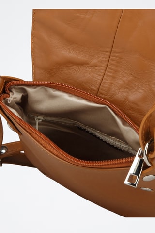 Sac bandoulière en cuir de veau - Marron