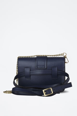 Sac bandoulière en cuir de veau - Bleu marine