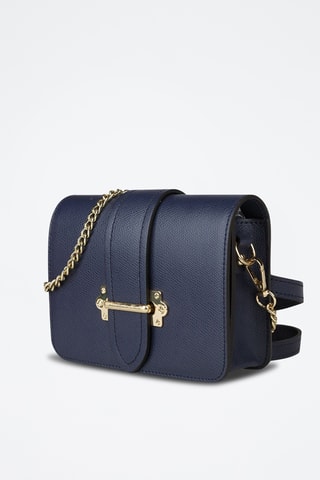 Sac bandoulière en cuir de veau - Bleu marine