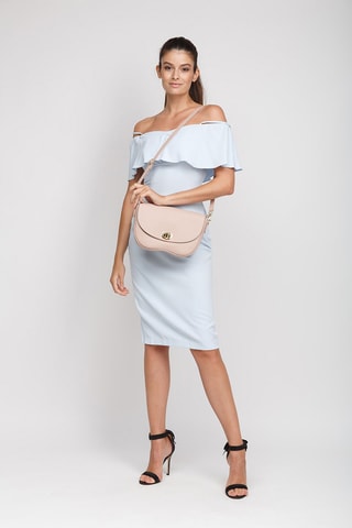Sac bandoulière en cuir de veau - Beige