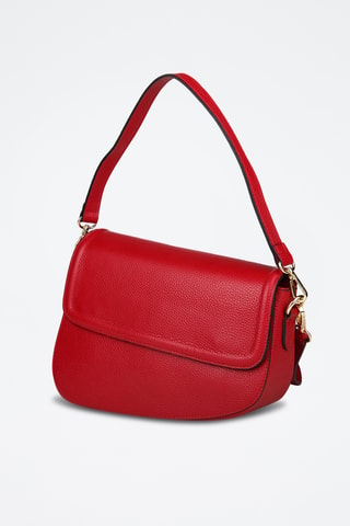 Sac porté épaule en cuir de veau - Rouge