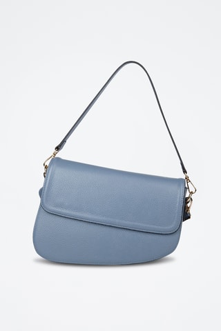 Sac porté épaule en cuir de veau - Bleu