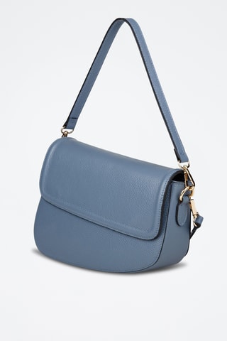 Sac porté épaule en cuir de veau - Bleu