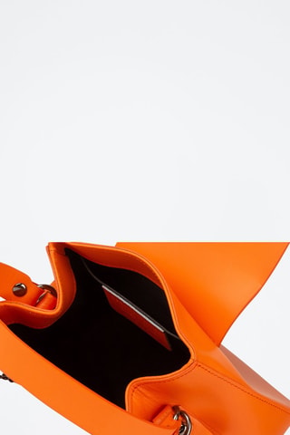 Sac bandoulière en cuir de chèvre - Orange et argenté