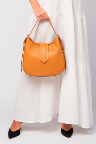 Sac porté épaule en cuir - Marron
