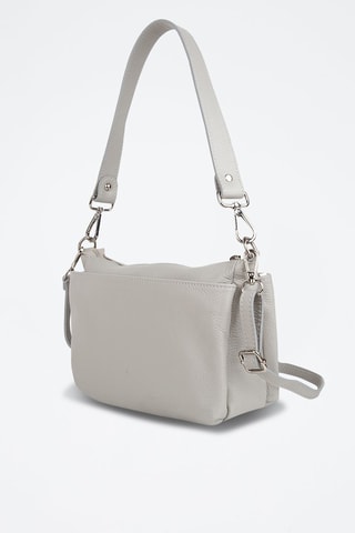 Sac porté épaule en cuir - Gris