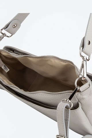 Sac porté épaule en cuir - Gris