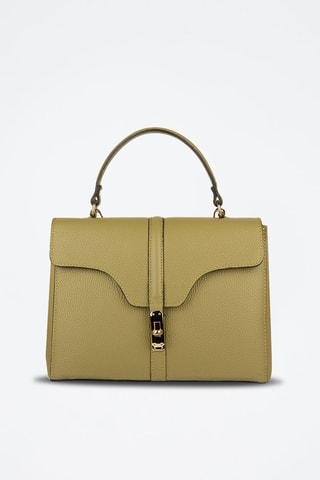 Sac bandoulière en cuir - Vert et doré