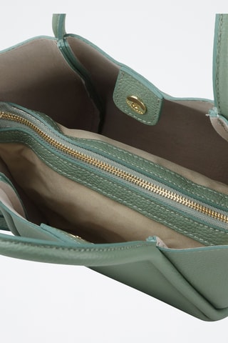Sac à main et pochette en cuir de veau - Vert