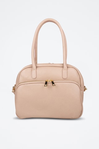 Sac porté épaule en cuir de veau - Beige