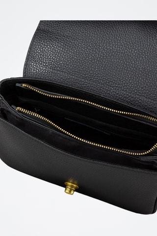 Sac bandoulière en cuir de veau - Noir