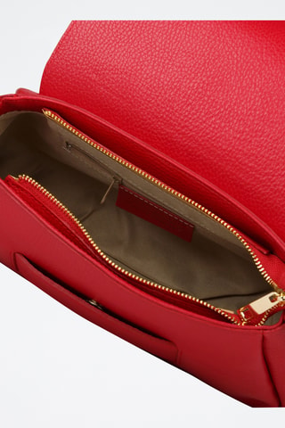 Sac porté épaule en cuir de veau - Rouge