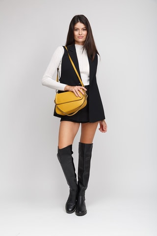 Sac bandoulière en cuir de veau - Jaune