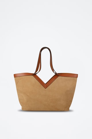 Cabas en cuir de veau - Beige
