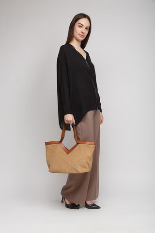 Cabas en cuir de veau - Beige