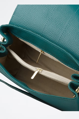 Sac porté épaule en cuir de veau - Bleu