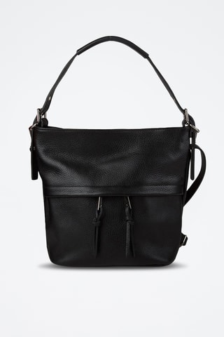 Sac porté épaule en cuir de veau - Noir