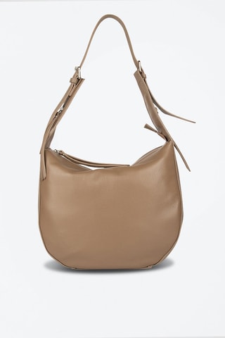 Sac porté épaule en cuir de veau - Beige
