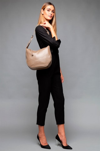 Sac porté épaule en cuir de veau - Beige