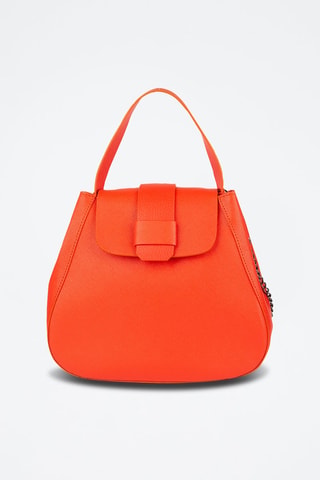 Sac à main en cuir - Rouge et argenté