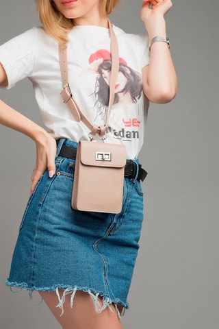 Sac banane en cuir - Beige