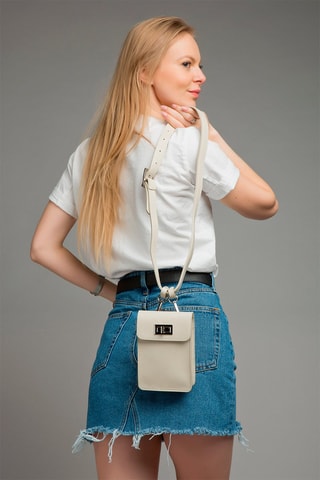Sac banane en cuir - Blanc