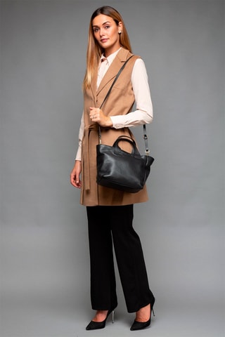 Sac à main en cuir de veau - Noir