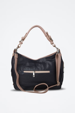 Sac porté épaule en cuir de veau - Bleu marine