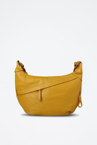 Sac porté épaule en cuir de veau - Jaune