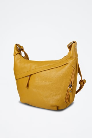 Sac porté épaule en cuir de veau - Jaune