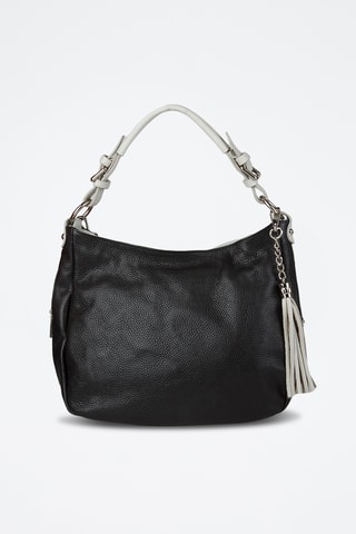 Sac porté épaule en cuir de veau - Noir