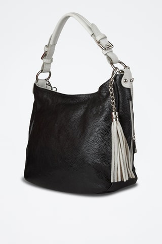 Sac porté épaule en cuir de veau - Noir