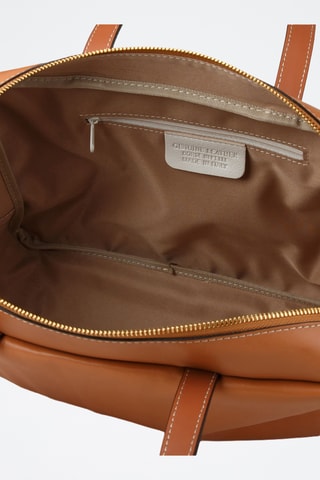 Sac à main en croûte de cuir - Marron