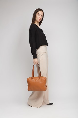 Sac à main en croûte de cuir - Marron