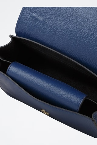 Sac bandoulière en cuir de veau - Bleu marine