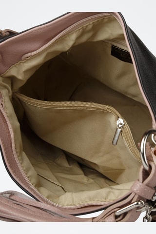 Sac porté épaule en cuir de veau - Noir
