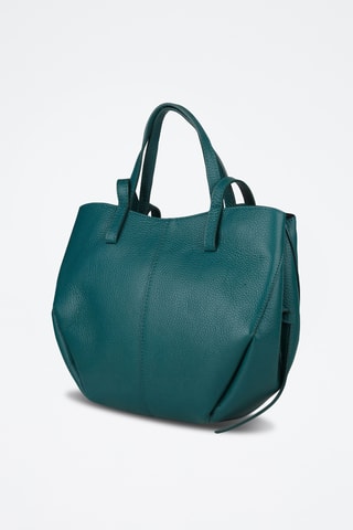 Cabas et pochette en cuir de veau - Bleu