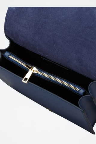 Sac bandoulière en cuir de veau - Bleu