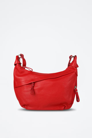 Sac porté épaule en cuir de veau - Rouge