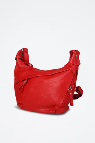 Sac porté épaule en cuir de veau - Rouge