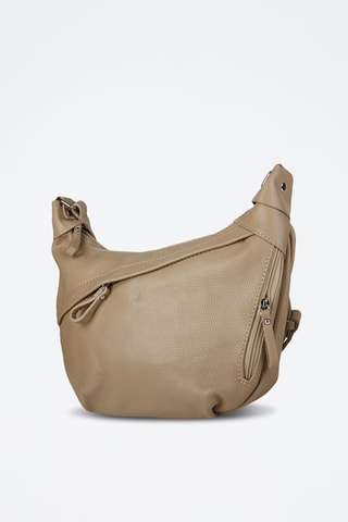Sac porté épaule en cuir de veau - Beige